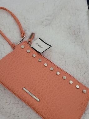 Nine West Peach Coral Studded Wallet Wristlet